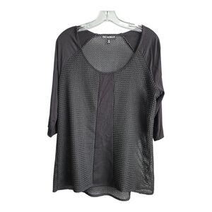 Picadilly Fashion Black Relaxed Tunic with 3/4 Sleeves, Medium